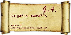 Gulyás András névjegykártya