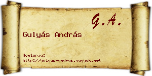 Gulyás András névjegykártya